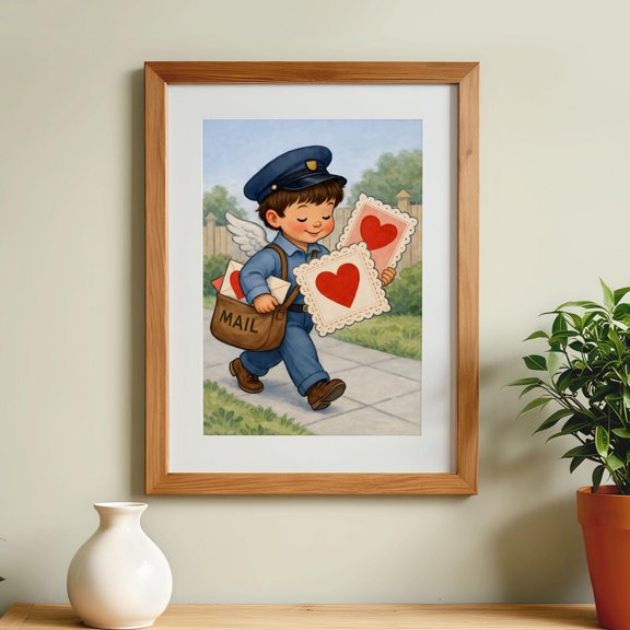 Cupid Mailman Valentine Wall Decor
