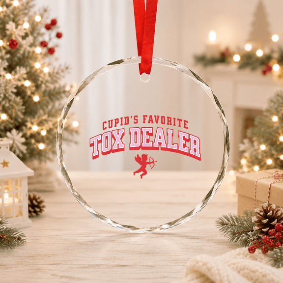 Cupid'S Favorite Tox Dealer Valentine Botox Injector Glass Ornament
