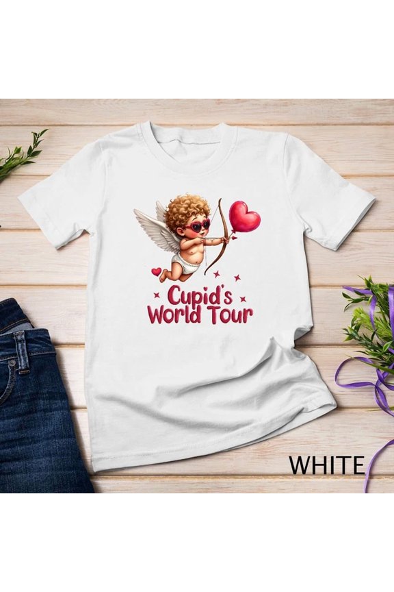 Cupid'S World Tour Spreading Love Across The Globe Funny T-Shirt Unisex T-Shirt Birthday Gifts; For Men & Women