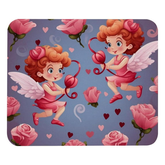 Cupid Square Printed Desk Mat Gaming Mouse Pad Non-Slip Rubber Bottom 8.3x9.8 Inch - Suitable for Office and Gaming
