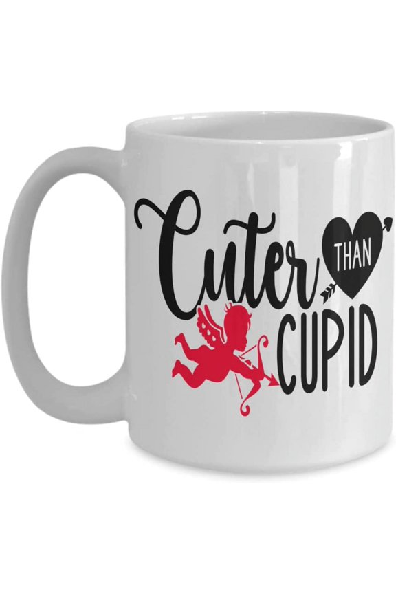 Cupid Sweetheart Valentines Day Coffee Mug, Cuter Than Cupid, Love Mug, Funny Witty Humorous Ceramic Cupid Coffee Mug, Valentine's Day Gifts