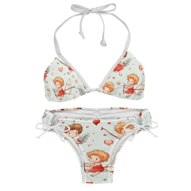 Cupid Swim Suit Women Bikini Set Detachable Sponge Adjustable Strap Two