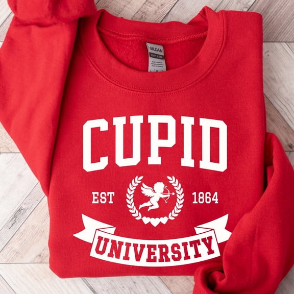 Cupid University, Cute Valentine's Day Sweatshirt, College, Love Crewneck, Cupid Sweater, Valentines GiftFull Size S-5XL