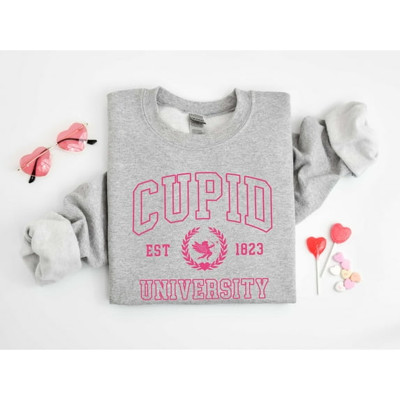Cupid University Sweatshirt, Cute Valentine's Day Shirt, Funny College Sweatshirt, Love Crewneck Sweatshirt, Cupid Sweater