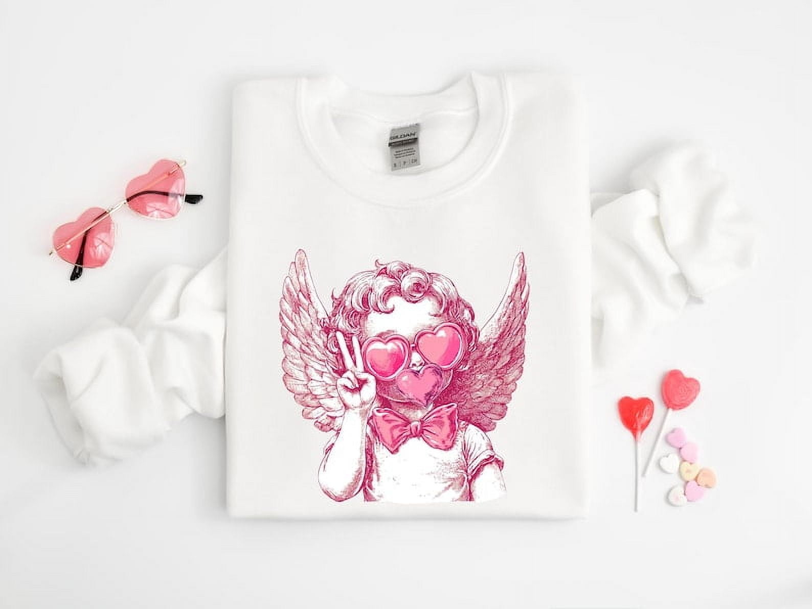 Cupid Valentine Shirt, Valentines Day Sweatshirt, Blowing Bubble Cupid