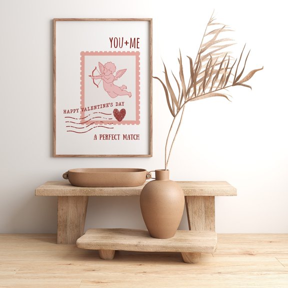 Cupid Valentine Wall Art Print, Romantic Holiday Decor