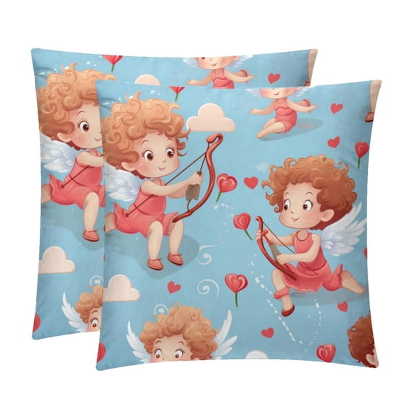 Cupid Velvet Bed Pillow Set with Unique Patterns in Sizes 16x16, 18x18, and 20x20 Inches - Includes 2 Chair Pillow Covers,Bed Pillow for Any Occasion