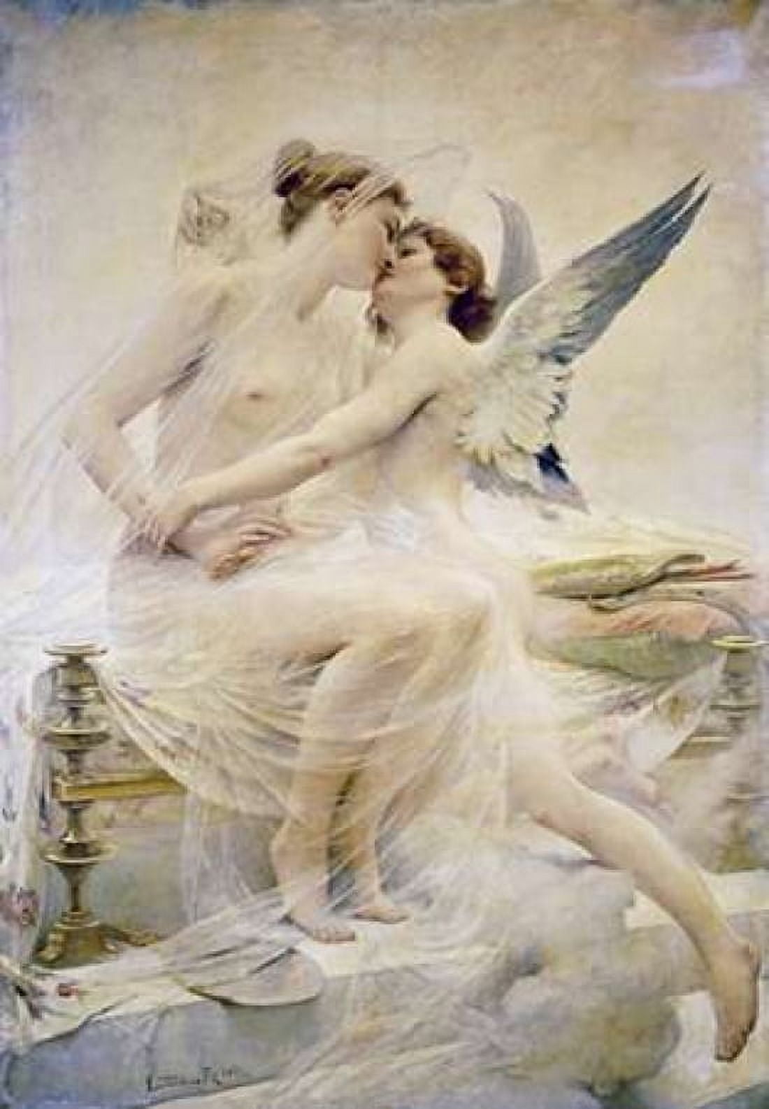 Cupid and Psyche Canvas Art - Lionel Noel Royer (20 x 28)
