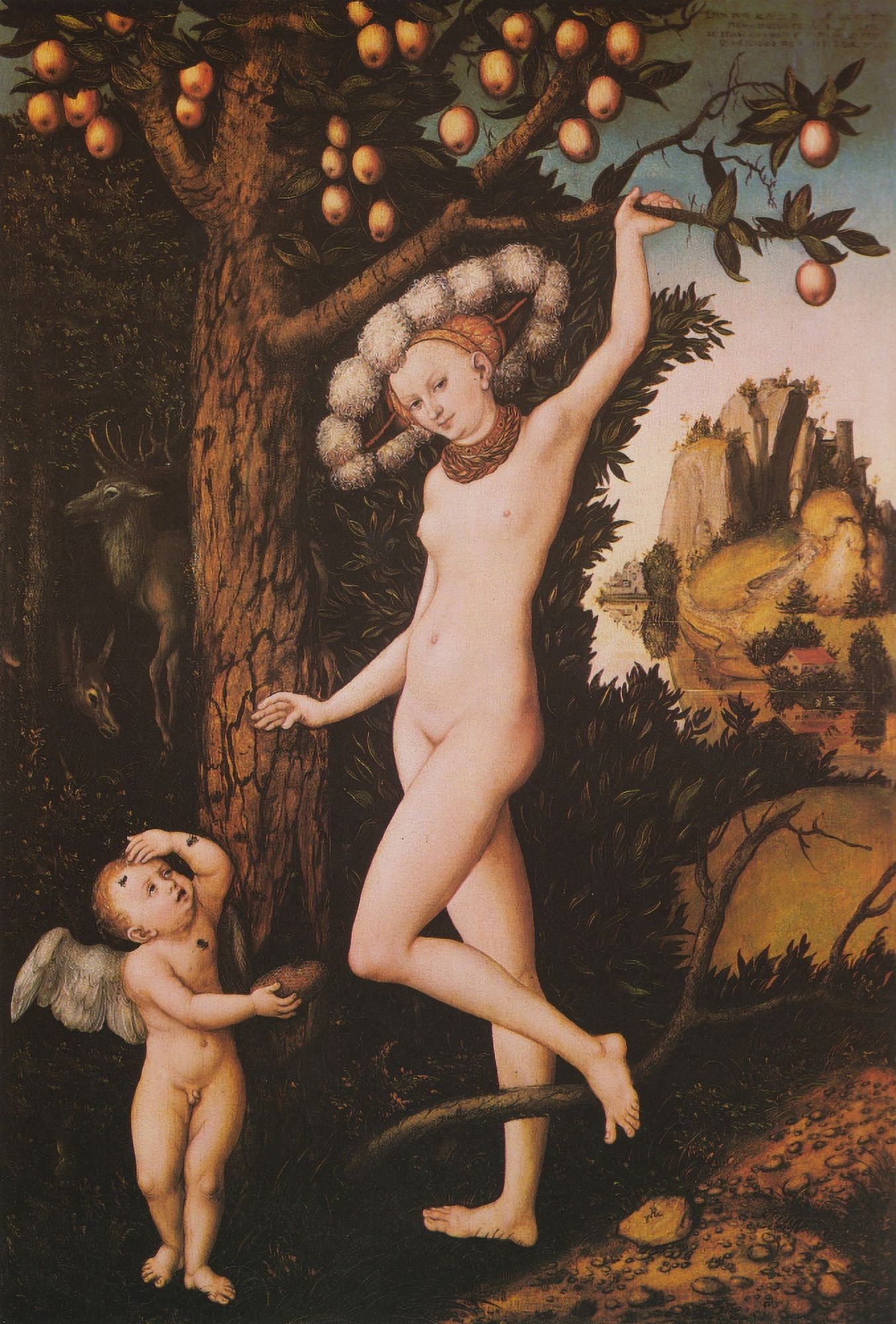 Cupid complaining to Venus c1530 Canvas Art - Lucas Cranach (18 x 24)