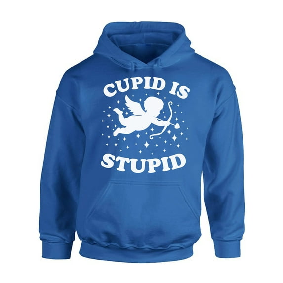Cupid is Stupid Hoodie Anti Valentine Day Gift Ideas for Single People Sarcastic Humorous Novelty Unisex Sweatshirt