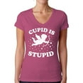 thumbnail image 1 of Cupid is Stupid Women Tee Anti Valentine Day Gift Ideas for Single People Sarcastic Humorous V-Neck Shirt for Her, 1 of 4
