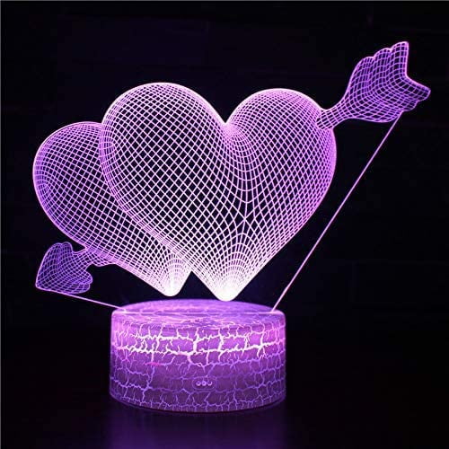 Cupid's Arrow 3D Night Light,3D Illusion Lamp 16 Color Change Decor Lamp with Remote Control for Living Bed Room Bar Gift Toys - Gifts for Kids and Room Decor