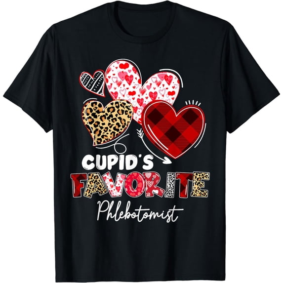Cupid's Favorite Phlebotomist Valentine Phlebotomy Tech T-Shirt