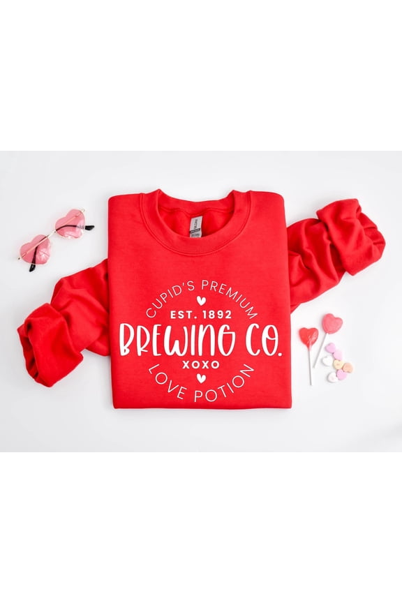 Cupid's Love Potion Valentine's Day Sweatshirt, Brewing Co Valentine Shirt, Cupid Valentine's Day Shirt, Love Potion Sweatshirt All Size S-5Xl