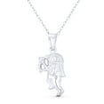 thumbnail image 1 of Cupid w/ Bow & Arrow Hollow 3D Winged Angel / Cherub 22x9mm (0.9x0.4in) Pendant & Chain Necklace in .925 Sterling Silver, 1 of 1