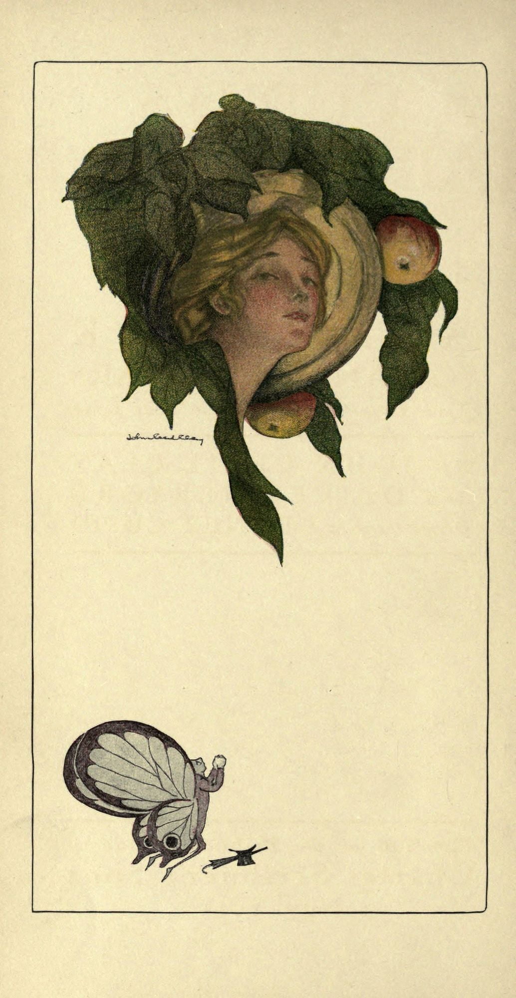 Cupids Fair-weather Booke 1911 Lady 1 Canvas Art - John Cecil Clay (24 x 36)