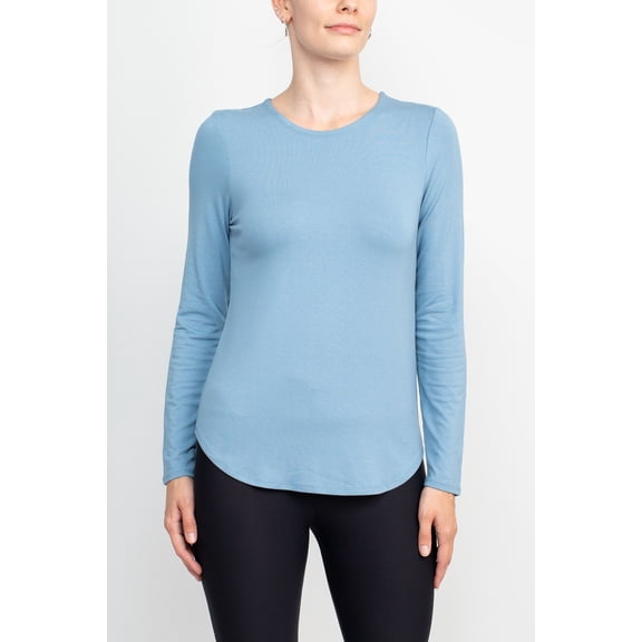 Cupio Crew Neck Long Sleeve Solid Knit Top-STARGAZER / XL
