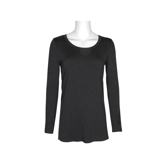 Cupio Scoop Neck Long Sleeve Solid Jersey Top-HTHRCHRCLG / S