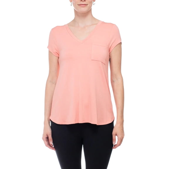 Cupio V-neck short sleeve solid crepe top