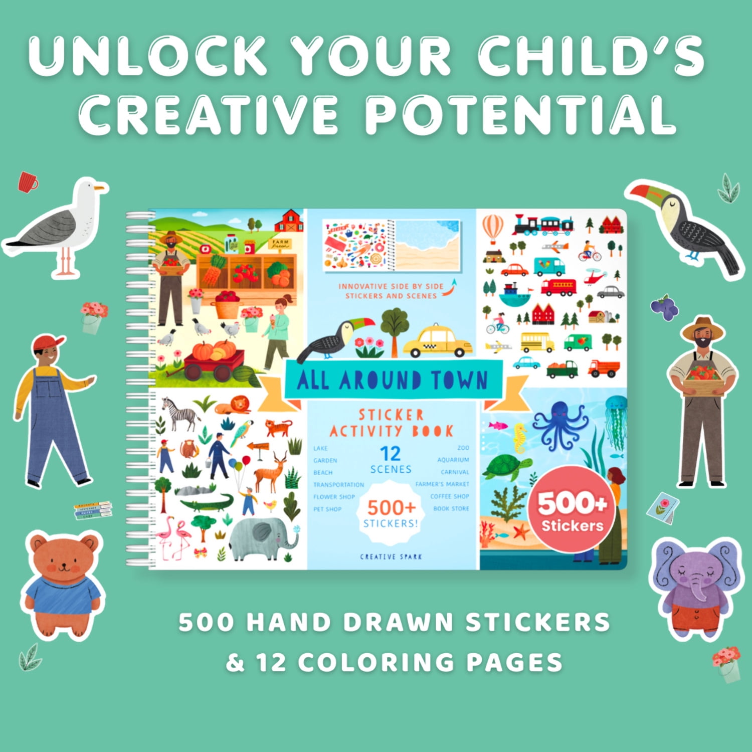 Kurkin Sticker Cupkin All Around Town Sticker Book (7 of 41) 500+ Stickers 12 Scenes ...