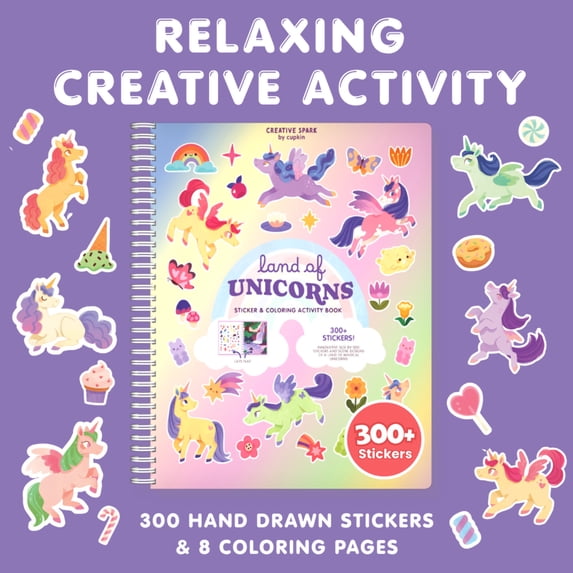 Cupkin Unicorns Sticker Book (19 of 21) 300+ Stickers 8 Lay Flat Scenes & Coloring Pages