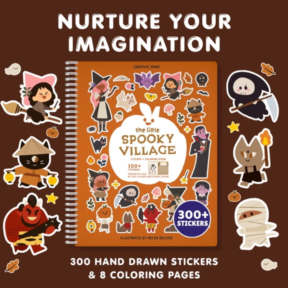 Cupkin Spooky Village Sticker Book (8 of 21) 300+ Cute Stickers 8 Scenes & Coloring Pages