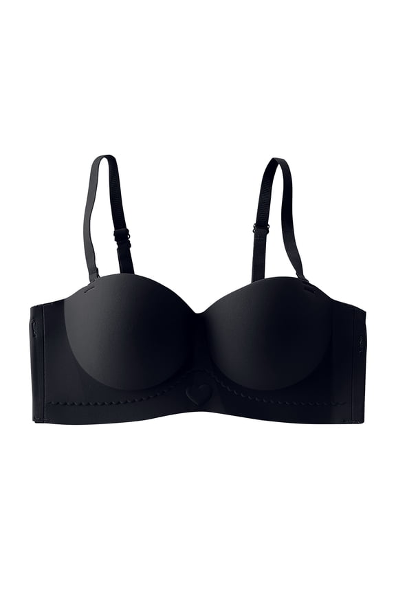 Cupless Bra Women Padded Bra Feature V-Neck Padded Bra Style W-1459 Black S