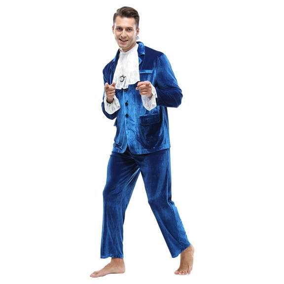 Cupohus Blue 60s Costume Groovy Costumes Swinge rFor Men 1960s Movie Halloween CostumesSpy Costume Adult