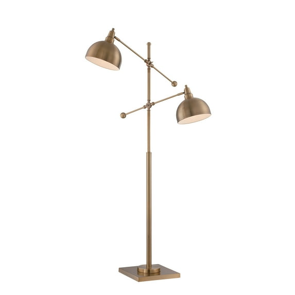 Cupola Floor Lamp with Metal Base and Brushed Brass Finish Color