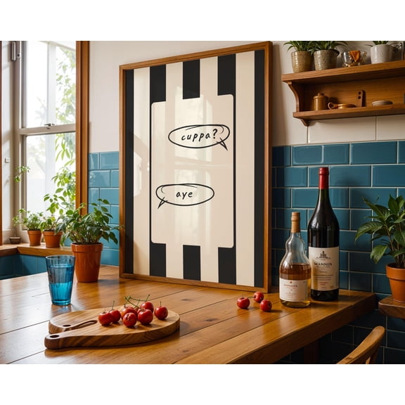 Cuppa? Kitchen Art Print, Northern Wall Art, Minimalist Poster Design, Sleek Home Décor, Newcastle Geordie Décor, Yorkshire Tea , Poster Print Only