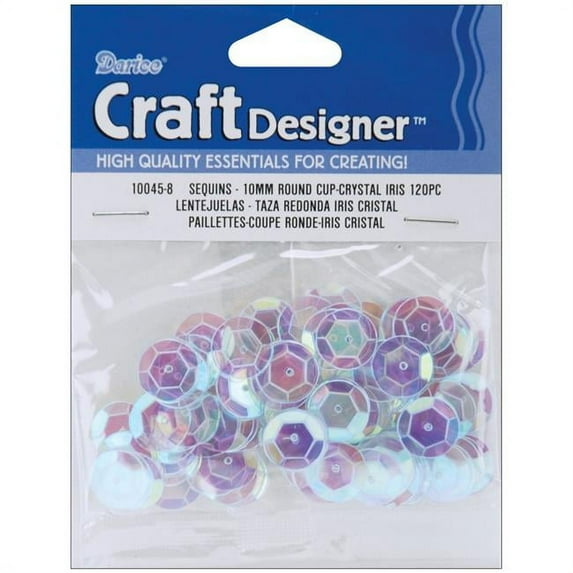 Cupped Sequins 10mm 120/Pkg-Crystal Iridescent