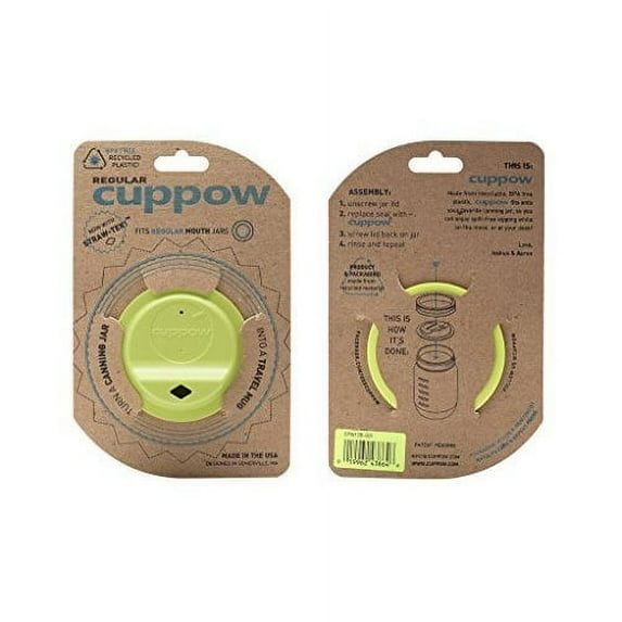 Cuppow Canning Jar Drinking Lid - Regular Mouth - Chartreuse