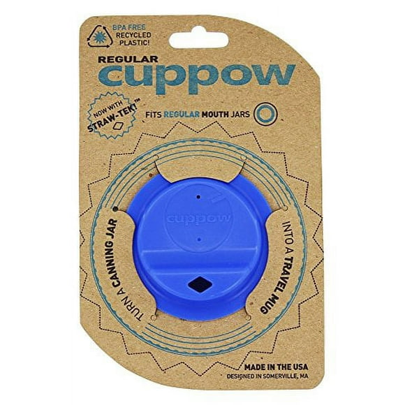Cuppow Regular - Denim Mason, Drinking Lid for Regular Mouth Canning Jar! - Blue