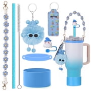 CHIKIXSON Cup Accessories Set Compatible with Stanley Cup Tumbler 40oz & 30oz, Cup not included, Blue