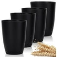 thumbnail image 1 of Cups Reusable 4 Pieces, Unbreakable Water Drinking Cup, Wheat Straw Cups, Drinking Glasses for Indoor Outdoor Travel Adult Light Weight Easy to Carry BPA Free (Black,16oz), 1 of 8