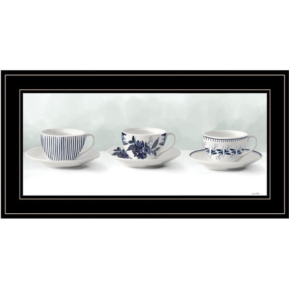 Cups & Saucers by House Fenway Framed Print Wall Art Wood Multi-Color
