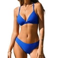 thumbnail image 1 of Cupshe Bikini Set for Women Two Piece Swimsuits V Neck Low Rise Crisscross Back Self Tie Spaghetti Straps, Size XS-XL, 1 of 5