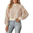 thumbnail image 1 of Cupshe Knitwear Sweater for Women Cropped Round Neckline Dropped Long Sleeves Semi-cropped Hem Pullover Sweater, 1 of 7