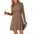 thumbnail image 1 of Cupshe Women Latte Textured Knit Mini Dress, Size XS., 1 of 5