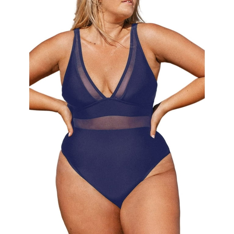 CUPSHE Women Plus Size Swimsuit One Piece Swimsuits Tummy Control
