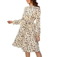 thumbnail image 1 of Cupshe Women's A Line Midi Dress Flowy Swing Speckled Print Long Sleeve High Neck Ruffle Fall Dress Multicoloured, 1 of 7
