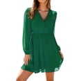 thumbnail image 1 of Cupshe Women's Chiffon Solid Long Peasant Sleeves Mini Dress, Sizes XS-XXL, 1 of 8