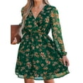 thumbnail image 1 of Cupshe Women's Floral Print Chiffon Mini Dress, Size XS-XL, 1 of 5