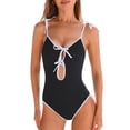 thumbnail image 1 of Cupshe Women's One Piece Swimsuit Scoop Neck Front Keyholes with Tie Accents Adjustable Tied Strap Bathing Suit, Size S-XL, 1 of 6