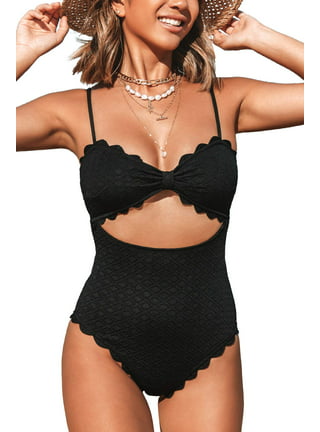 Reduced Women's One Piece Swimsuit Halter Bathing Suit Tummy Control Ruched  Swimwear Sets Solid Color Beachwear Summer Fashion Cozy Outfits for Girls  Female Leisure Black S 