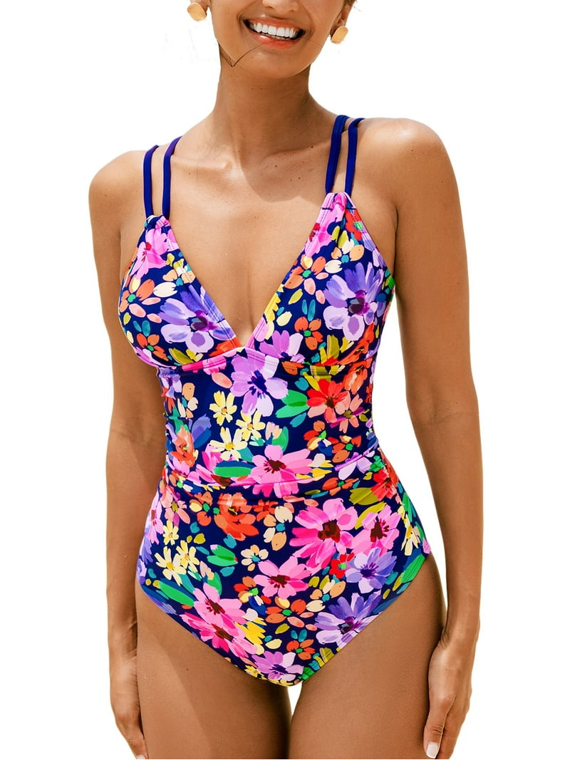 【THE MOZZ】Rege String One Piece Cupshe Women's One Piece Swimsuit V Neck Tummy Control