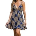 thumbnail image 1 of Cupshe Women's Summer Dress Geo Print V-Neck Flounce Hem A-line Mini Dress, 1 of 7