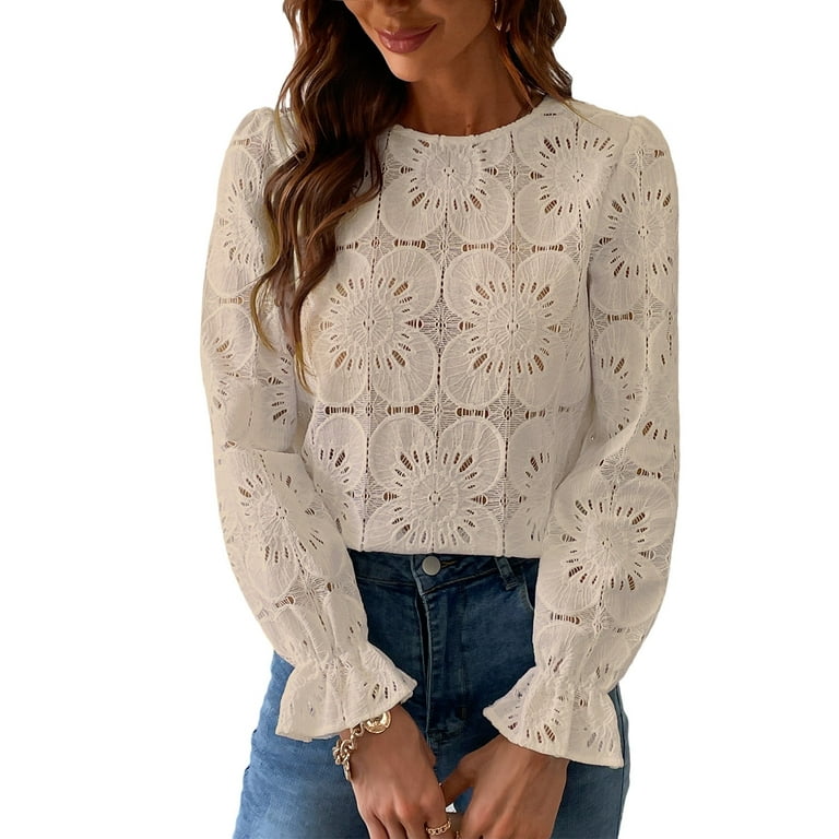 Stitched Trumpet Sleeve Round Neck T-Shirt Stitched Trumpet Sleeve Round Neck T-Shirt