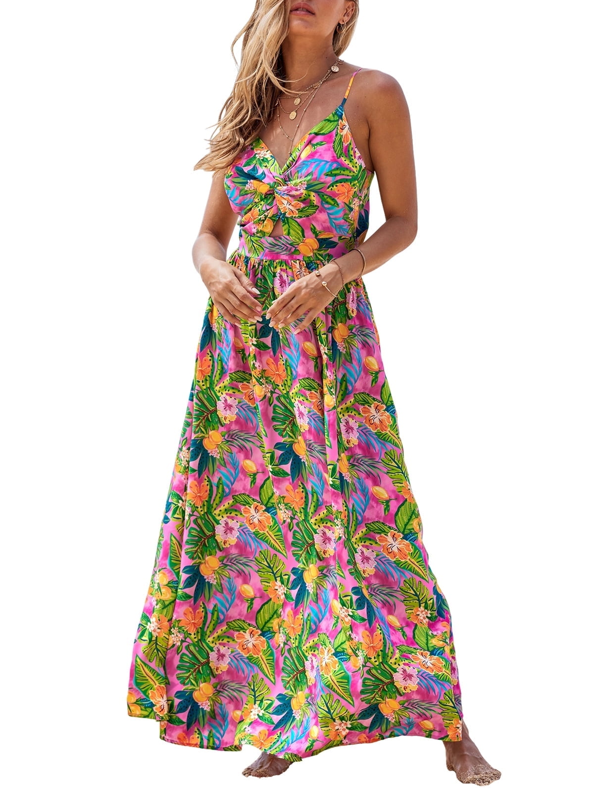 ワンピース 25ss PROVOKE stretch lace cami-dress Cupshe Women's Red & Purple Floral Sweetheart Twist Maxi