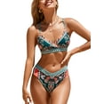thumbnail image 1 of Cupshe Women's Vintage Swimsuit Paisley Triangle Top & Overlap Cheeky Bikini Set, Sizes S-XL, 1 of 10